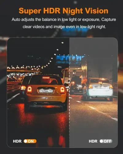 YEECORE Dual Dash Cam, Real 4K+1080P oldingi va orqa, o'rnatilgan WiFi GPS, 3