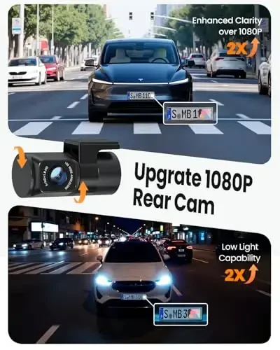 YEECORE 4K Dash Cam Front and Rear, Built-in WiFi GPS, 3.3