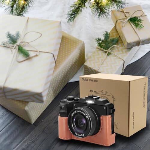 YEEIN 4K Cameras for Photography and Video, 3'' Screen Compact Digital Camera with Leather Case, Autofocus 48MP Vlogging Camera with 32G Card, Dual Lens 4k Camera with Built-in 7 Color Filters - 7