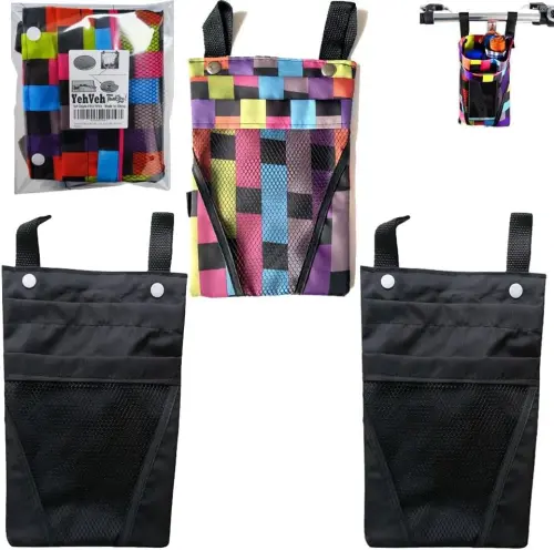 YehVeh 3 Pack Bike Handlebar Bag Bicycle Handle Bar Front Hanging Pouch 2 Layers with Mobile Phone Holder for Motorcycle eBike Scooter Trike Tricycle Cycling Vehicle Crossbar Kids Girls Boys Men Women - 1