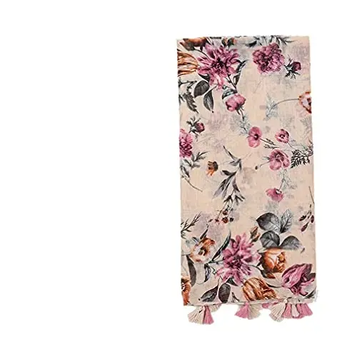 Yeieeo Boho Ayollar uchun Sharf Yengil Gul Bosma Sharf Kuz Qishki Moda Sochli Roʻmol - 5