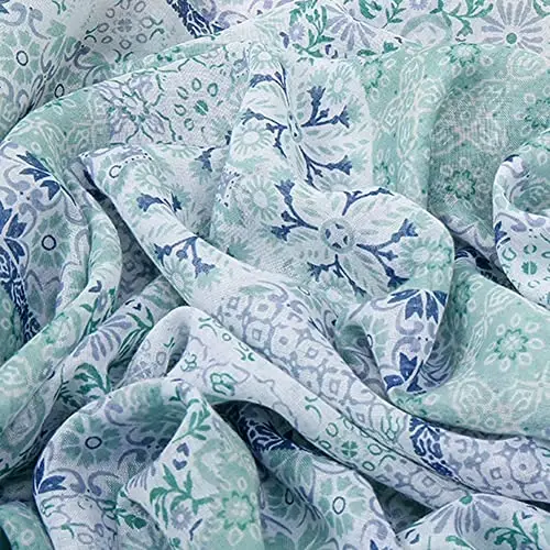 Yeieeo Boho Scarf for Women Lightweight Floral Printed Scarf Fall Winter Fashion Fringed Shawl - 3