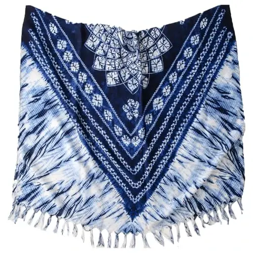Yeieeo Boho Scarf for Women Lightweight Floral Printed Scarf Fall Winter Fashion Fringed Shawl - 3