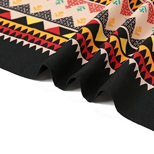 Yeieeo Boho Scarf for Women Lightweight Floral Printed Scarf Fall Winter Fashion Fringed Shawl - 4