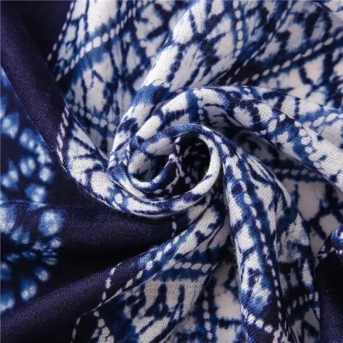 Yeieeo Boho Scarf for Women Lightweight Floral Printed Scarf Fall Winter Fashion Fringed Shawl - YEIEEO (1)