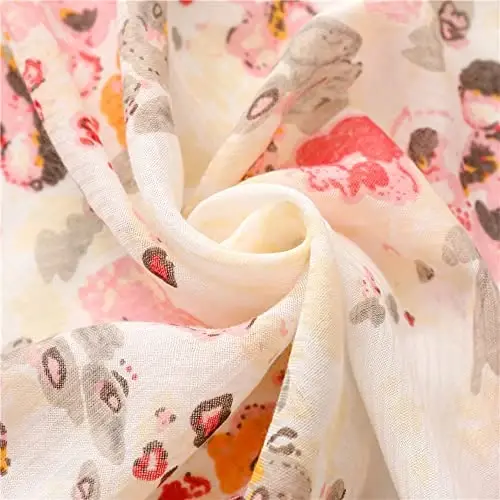 Yeieeo Boho Scarf for Women Lightweight Floral Printed Scarf Fall Winter Fashion Fringed Shawl - 7