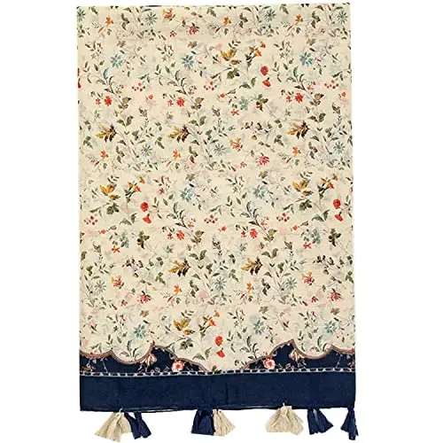 Yeieeo Boho Scarf for Women Lightweight Floral Printed Scarf Fall Winter Fashion Fringed Shawl - 9
