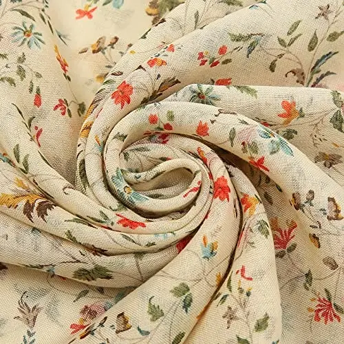 Yeieeo Boho Scarf for Women Lightweight Floral Printed Scarf Fall Winter Fashion Fringed Shawl - 5