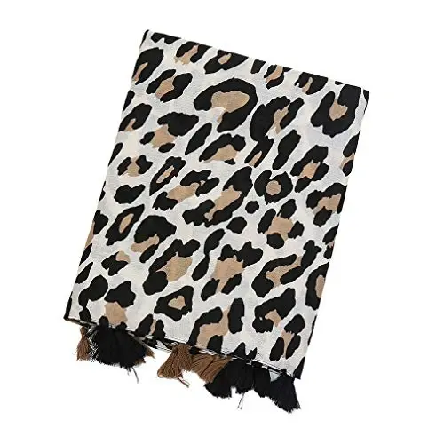 Yeieeo Boho Scarf for Women Lightweight Floral Printed Scarf Fall Winter Fashion Fringed Shawl - 4