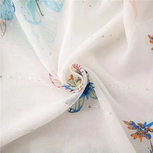 Yeieeo Kadınlar için Boho Eşarp Hafif Çiçek Baskılı Eşarp Sonbahar Kış Modası Saçaklı Şal - 3