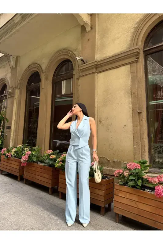 Yelek Shim Cepli Kostyum-KO'K - 2