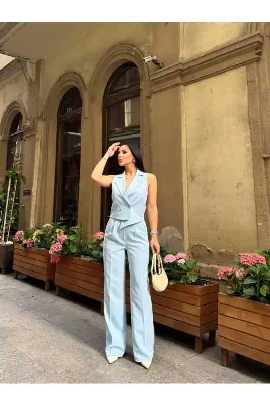 Yelek Shim Cepli Kostyum-KO'K - 4