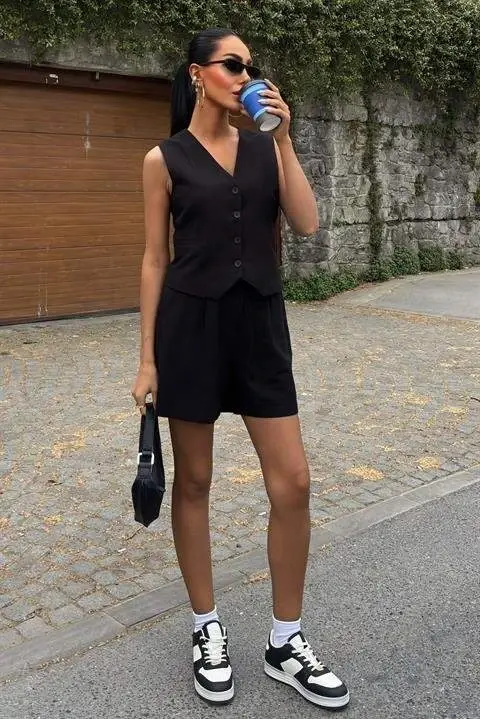 Yelek Short Flamli Keten Takımı 10133-17 - 7