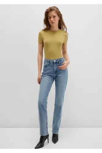 Yellow Basic T-Shirt Fitted / Slim Fit 1613081-70217-Brown - 13