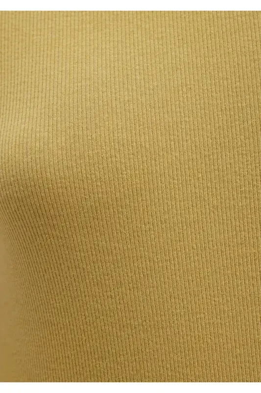 Yellow Basic T-Shirt Fitted / Slim Fit 1613081-70217-Brown - 8