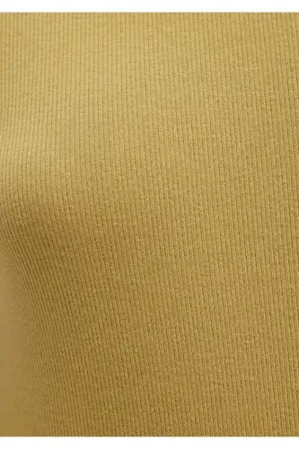 Yellow Basic T-Shirt Fitted / Slim Fit 1613081-70217-Brown - 7