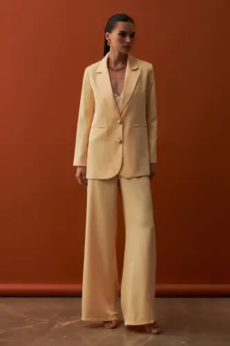 Yellow Crepe Pants-YELLOW 