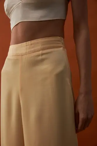 Yellow Crepe Pants-YELLOW - 5