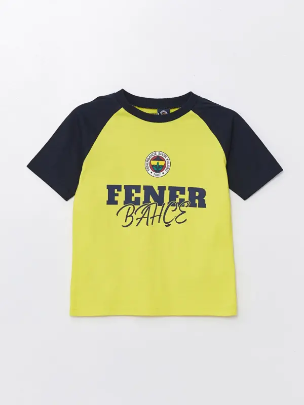Yellow Fenerbahçe Printed Baby Boy T-Shirt and Shorts Set of 2 - Yellow - 2