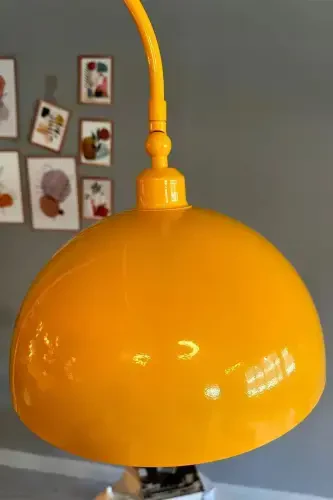 Yellow Floor Lamp Adjustable Head Modern Decorative Metal Living Room Study Room Floor Lamp-Yellow - 4