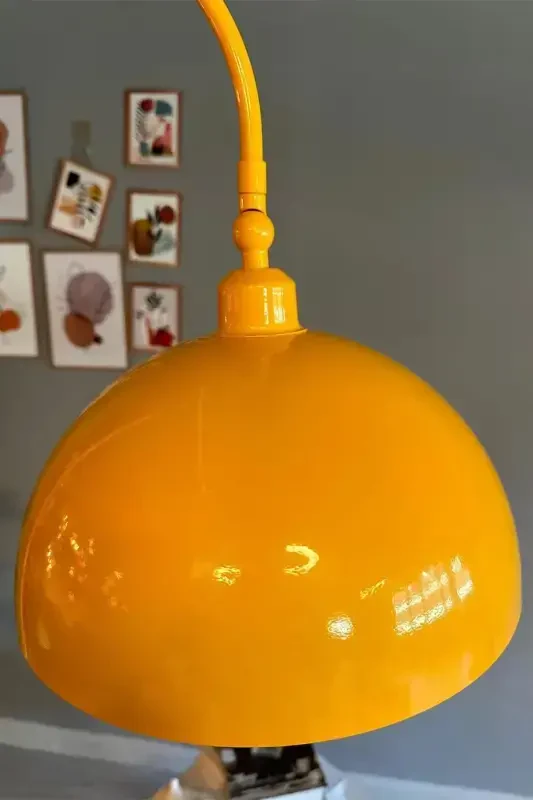 Yellow Floor Lamp Adjustable Head Modern Decorative Metal Living Room Study Room Floor Lamp-Yellow - 4