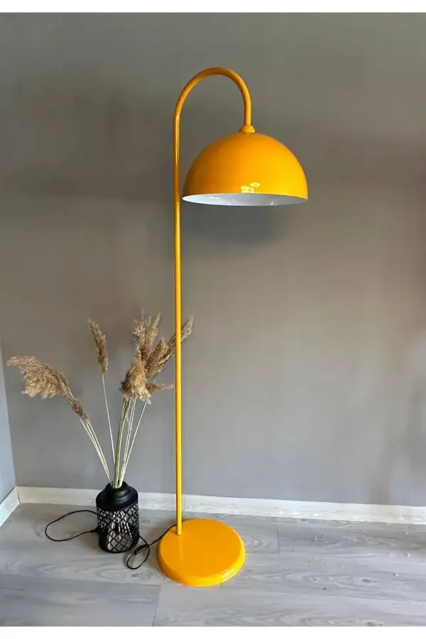 Yellow Floor Lamp Modern Decorative Metal Living Room Study Room - 10