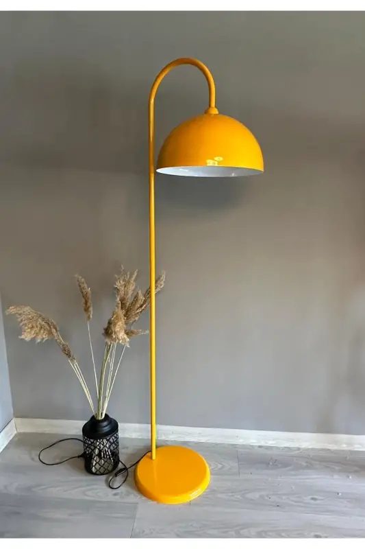 Yellow Floor Lamp Modern Decorative Metal Living Room Study Room - 2