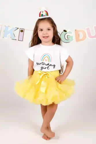 Yellow Girl Child Tutu Skirt - Bonita-Yellow - LE MABELLE (1)