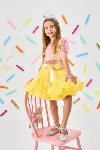 Yellow Girl Child Tutu Skirt - Bonita-Yellow - 2