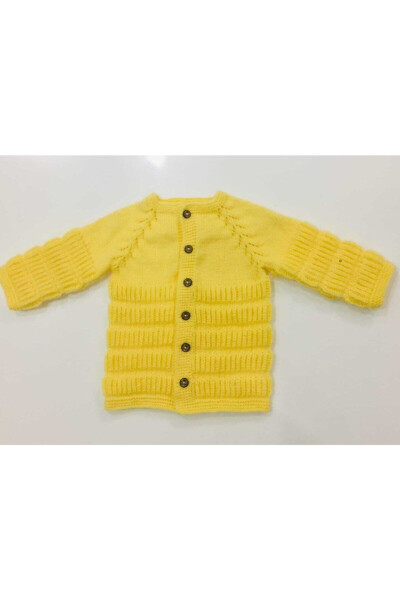 Yellow Hand-Knit Baby Cardigan - OYUNCAKPARK