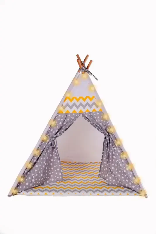 Yellow Lighted Indian Play Tent - 3