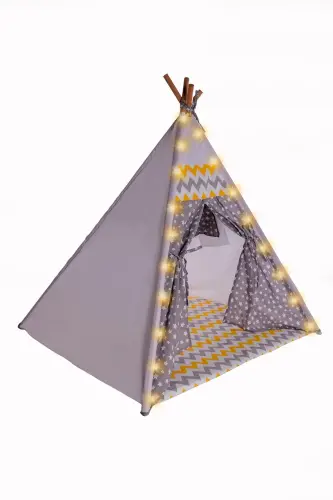 Yellow Lighted Indian Play Tent - 5