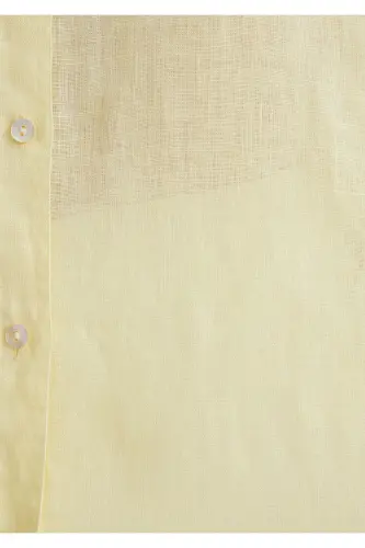 Yellow Linen Shirt Loose Fit 1210 - 7