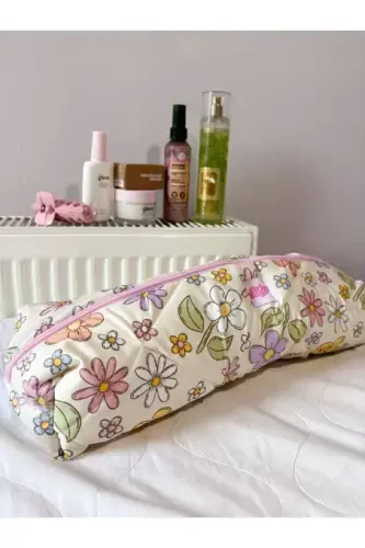 Yellow Purple Floral Hair Curler Straightener Bag Travel Bag for Airwrap Airstrait- Yellow Purple Floral - 4