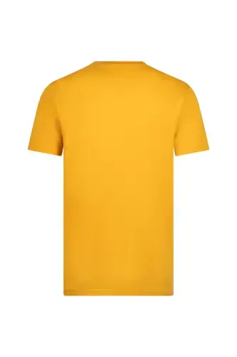 Yellow Regular Fit Crew Neck Cotton Basic T-Shirt-Yellow - HATEMOĞLU (1)
