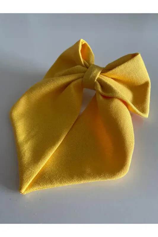 Yellow Ribbon Bow Barrette / Summer Hair Clip-YELLOW - 2