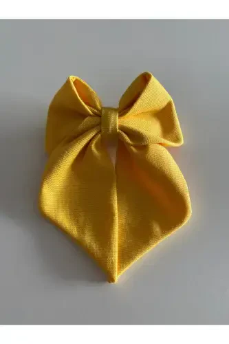 Yellow Ribbon Bow Barrette / Summer Hair Clip-YELLOW - 3
