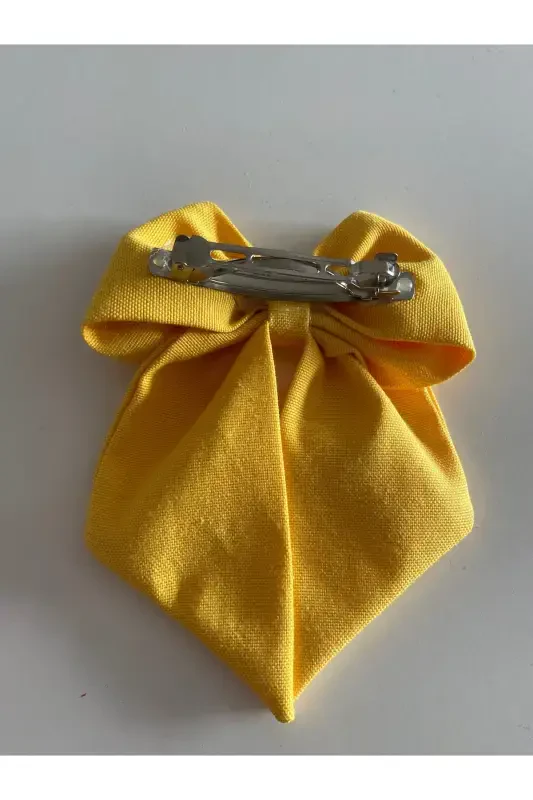 Yellow Ribbon Bow Barrette / Summer Hair Clip-YELLOW - 4