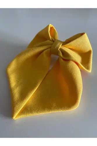 Yellow Ribbon Bow Barrette / Summer Hair Clip-YELLOW - ÖYKÜSH COLLECTION (1)