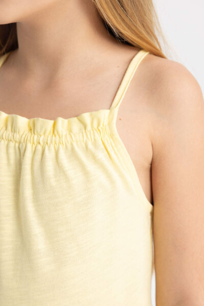 Yellow Strapless Dress for Girls - 4