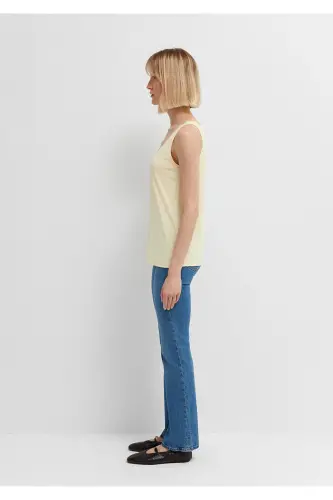 Yellow Tank Top Slim Fit 1613216-84571 - Beige - 4