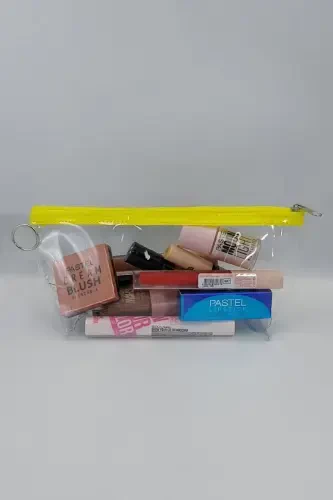 Yellow, Transparent Triangle Makeup Bag-Yellow_Transparent - 1