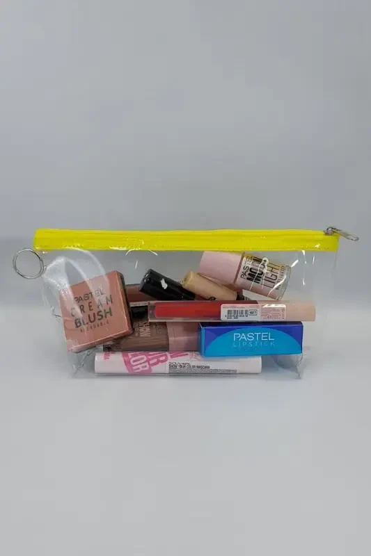 Yellow, Transparent Triangle Makeup Bag-Yellow_Transparent - 1