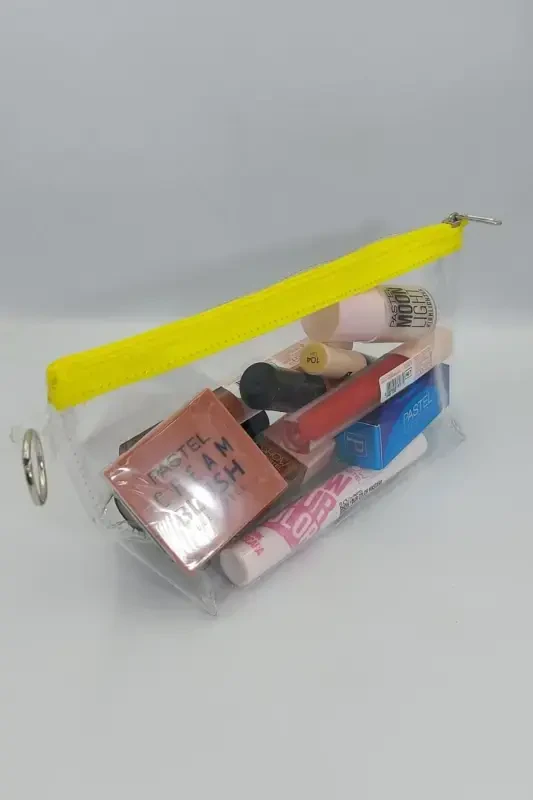 Yellow, Transparent Triangle Makeup Bag-Yellow_Transparent - 2