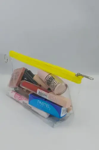 Yellow, Transparent Triangle Makeup Bag-Yellow_Transparent - 3