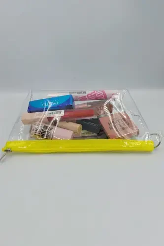 Yellow, Transparent Triangle Makeup Bag-Yellow_Transparent - 4