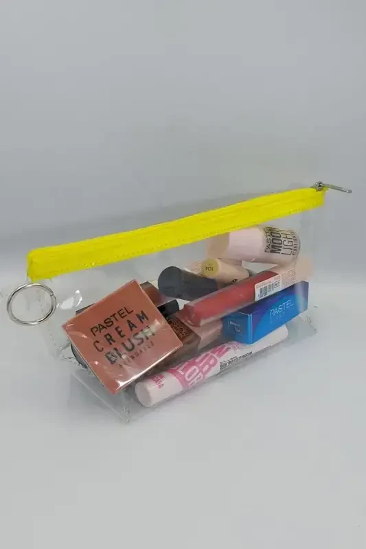 Yellow, Transparent Triangle Makeup Bag-Yellow_Transparent - 5