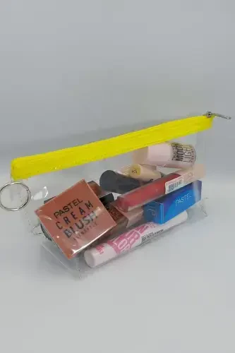 Yellow, Transparent Triangle Makeup Bag-Yellow_Transparent - 6