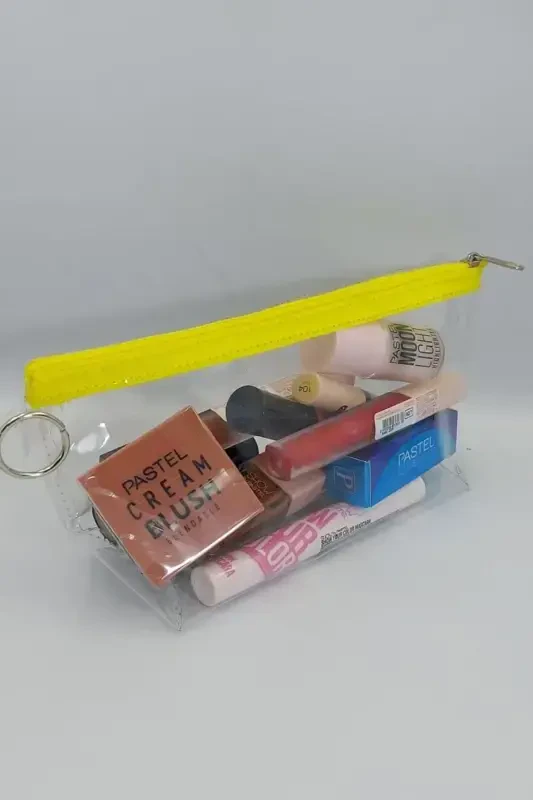 Yellow, Transparent Triangle Makeup Bag-Yellow_Transparent - 6