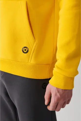 Yellow Unisex Hooded Sweatshirt - 3